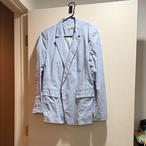 LOFT Striped Blue and White Blazer